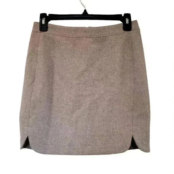 J. Crew Women's Oatmeal Wool/Viscose Lined Straight Pencil Mini Skirt - Picture 1 of 11